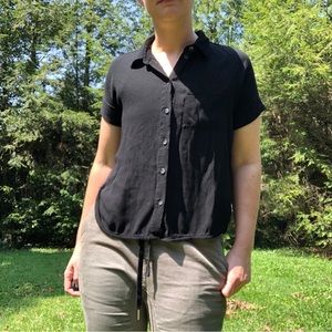 Madewell Button-Front Resort Shirt with Rolled Sleeves and Front Pocket, Size XS